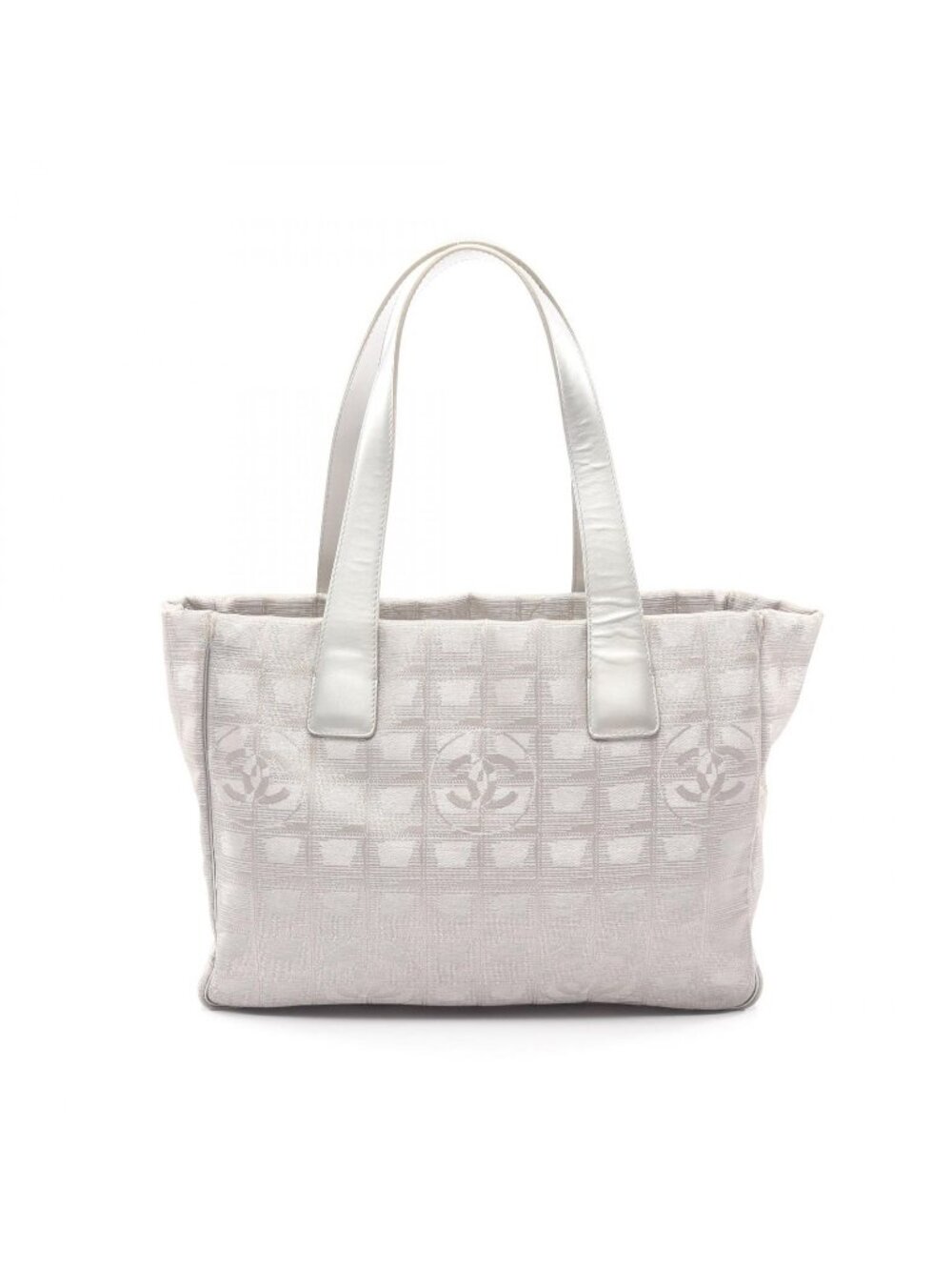 Chanel Tote New Travel Line PM Gray Silver Leather New PM